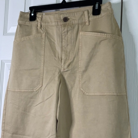 Women's High-Rise Barrel Leg Tan Pants Size 8 - Picture 7 of 11